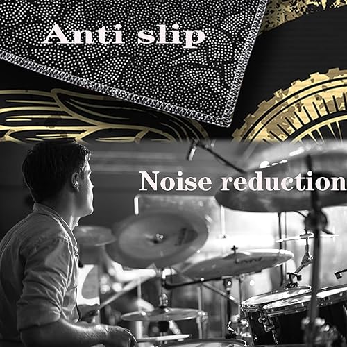 Miniatura 5 de Alfombra de batería, alfombra para dormitorio, sala de estar, almohadillas insonorizadas, accesorios de batería para juego de batería, alfombra