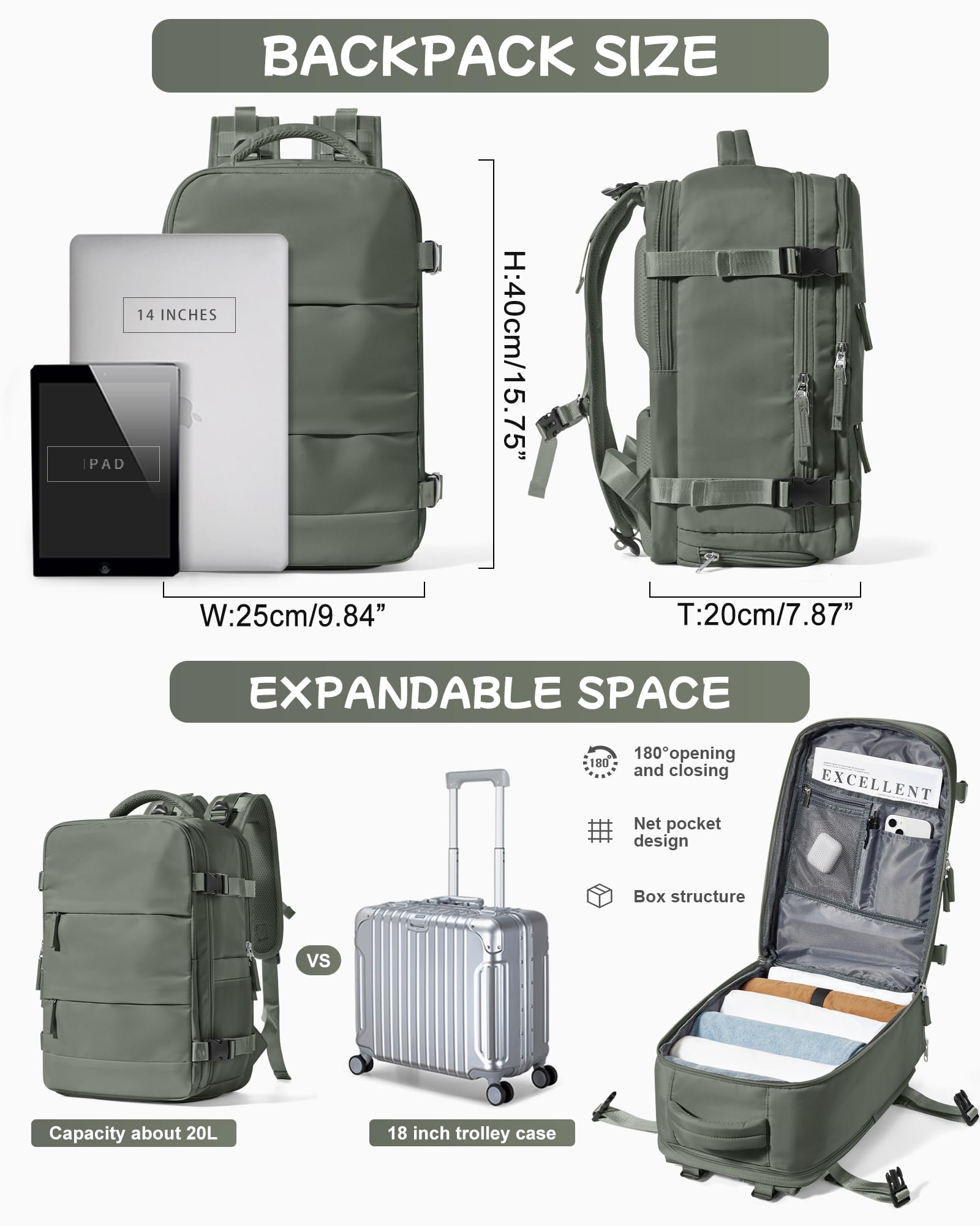 Sac à dos de voyage pour femme, sac à dos léger pour homme, randonnée, étanche, sac de gym