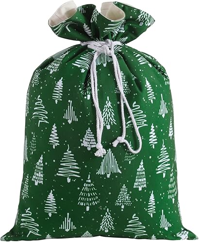 DYSHAYEN Bolsa de regalo de Navidad de 19.7 x 27.6 pulgadas, bolsa de lona grande de Papá Noel para suministros de fiesta de Navidad (árbol de disponible en Yaxa El Salvador