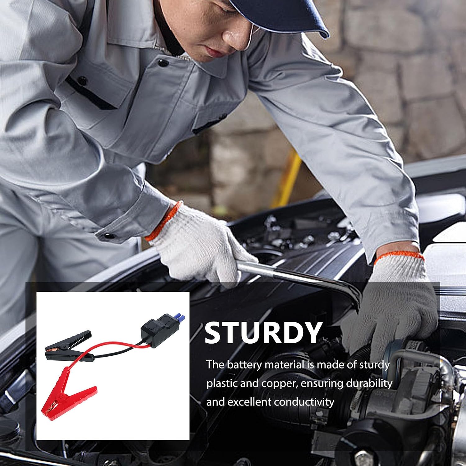 Automotive Emergency Starter Clamp 650a Jump Starter Cable Battery Clip with Heavy Duty Silicone Wire for Dc12v Car Battery