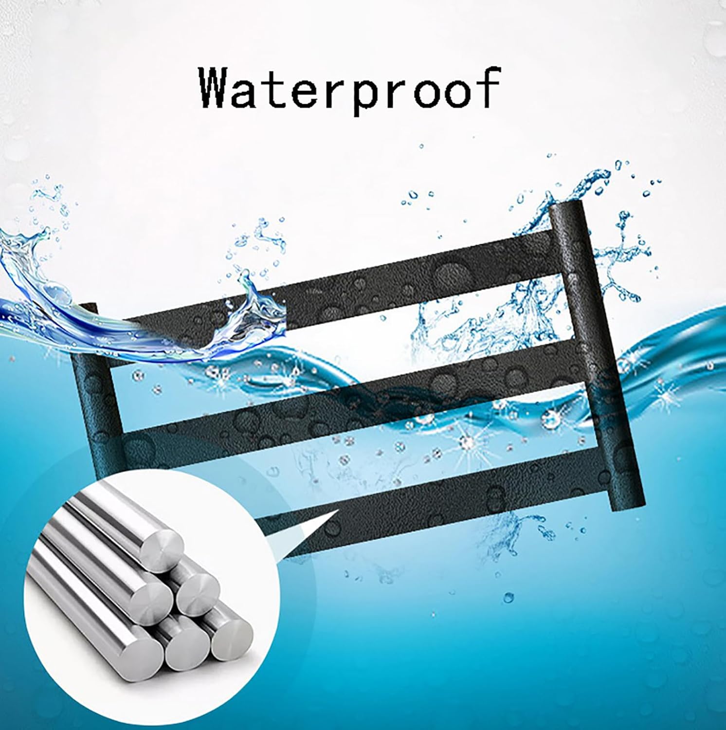 Bathroom Heated Towel Rack with Timer Smart Thermostatic Towel Warmer Stainless Steel Wall Mounted Water Proof Dryer Holders No Drilling