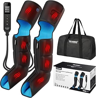 – FIT KING Leg Massager with Heat for Circulation Upgraded Full Leg and Foot Compression Boots Massager for Foot Calf and Thigh Massage
