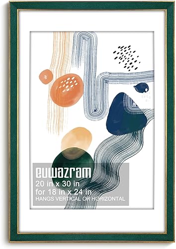 Miniatura 16 de Marco de gamuza de 10 x 13 pulgadas, marco individual, elegante marco verde de 10 x 13 pulgadas con paspartú para fotos de 8.5 x 11 pulgadas, para