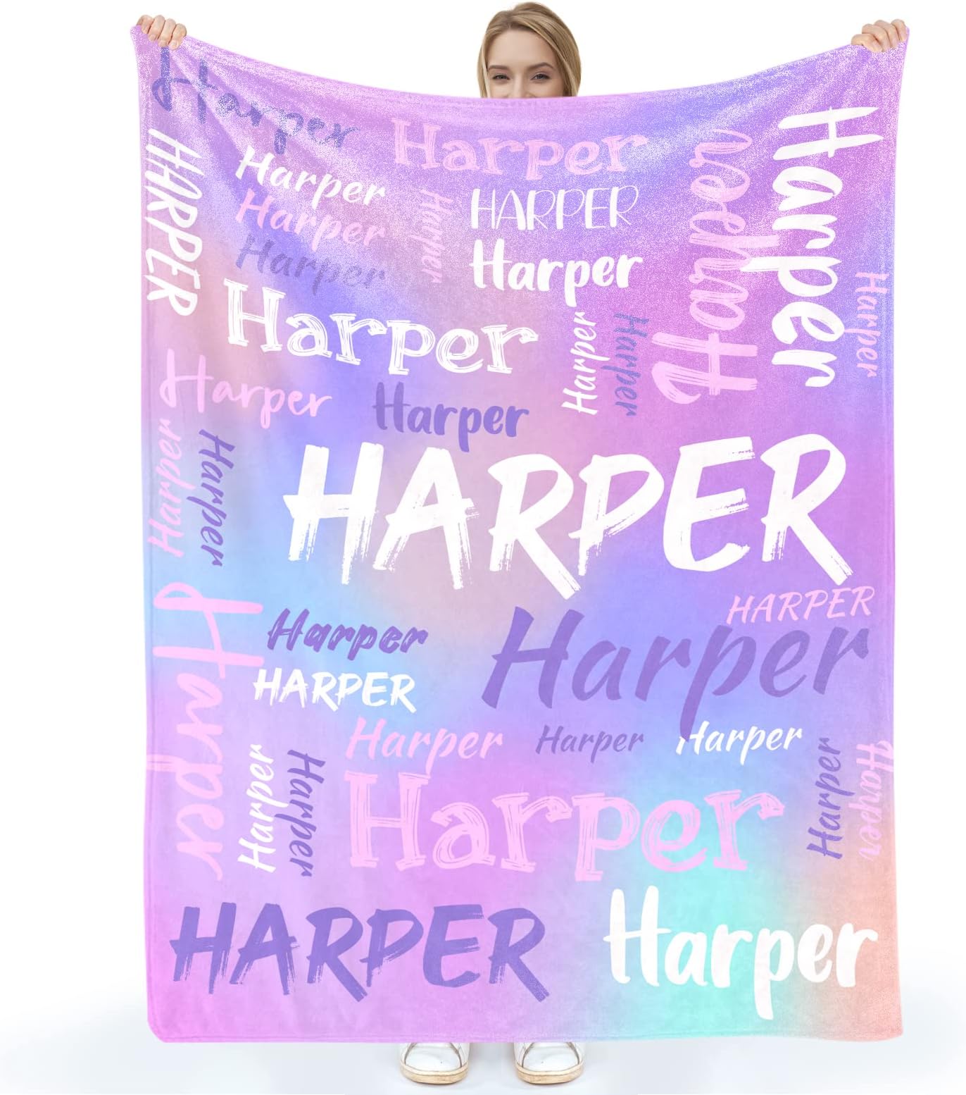 Personalized Blanket for Kids, Custom Name Blanket for Kids, Babies & Adults, Custom Baby Blanket, Unique Baby Gifts for Easter Birthday Christmas Memorial Day