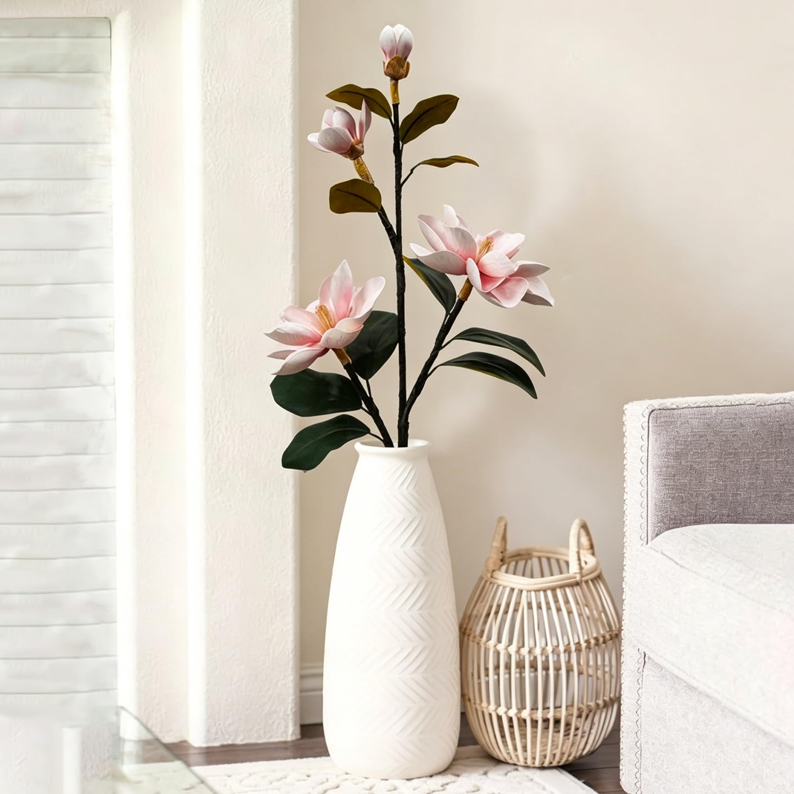 109 Cm/43'' Longue Fleurs Artificielles Géantes pour Décoration De Grandes Fleurs Artificielles en PU pour Grandes Vase Mariage, Fête Anniversaire, Salon,intérieur Pink a,One Size