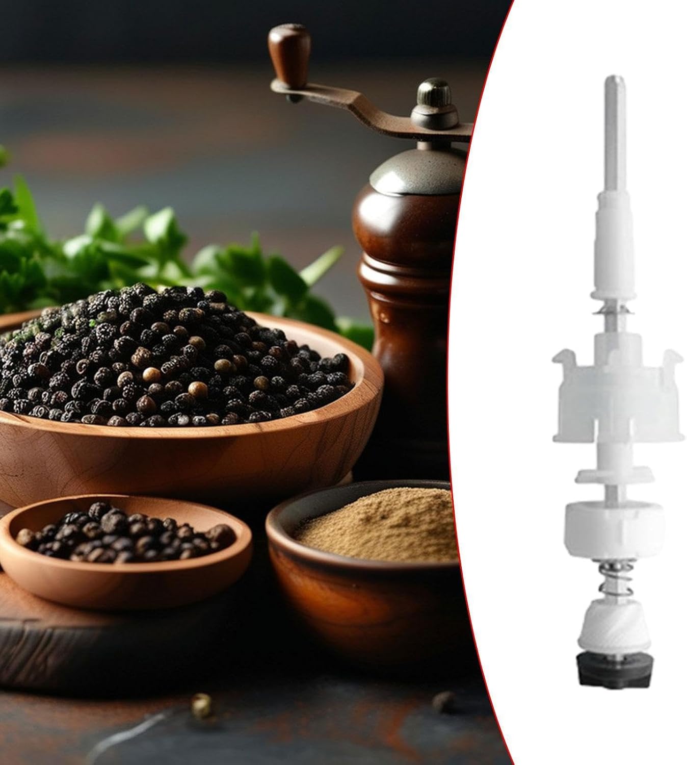 Mini Salt or Pepper Mill Grinder Mechanism Kit, Grinder Accessories, Easy Assembly, Kitchen Gadgets Easy to Install, 4 inch image 3