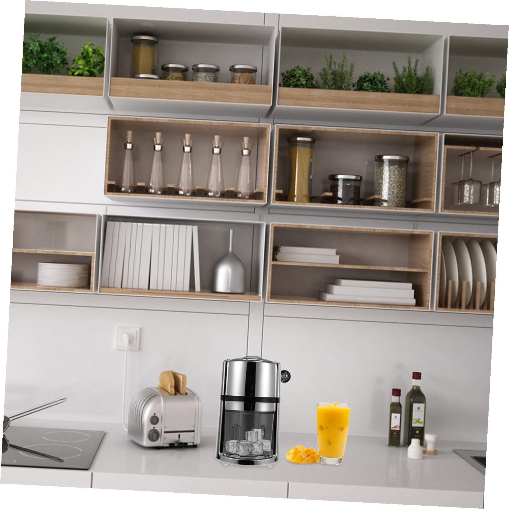 Toddmomy Trituradora Hielo Manual Portátil con Manivela Picadora Hielo Abs Acero Inoxidable para Granizados para Bebidas y Cócteles sin Electricidad Uso Doméstico y Bar