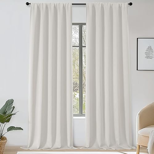 Miniatura 19 de OWENIE Sally Ever Green Cortinas Opacas para Dormitorio Sala de Estar 63 Pulgadas de Largo Juego de 2 Paneles, Aislamiento Térmico Ahorro de Energía