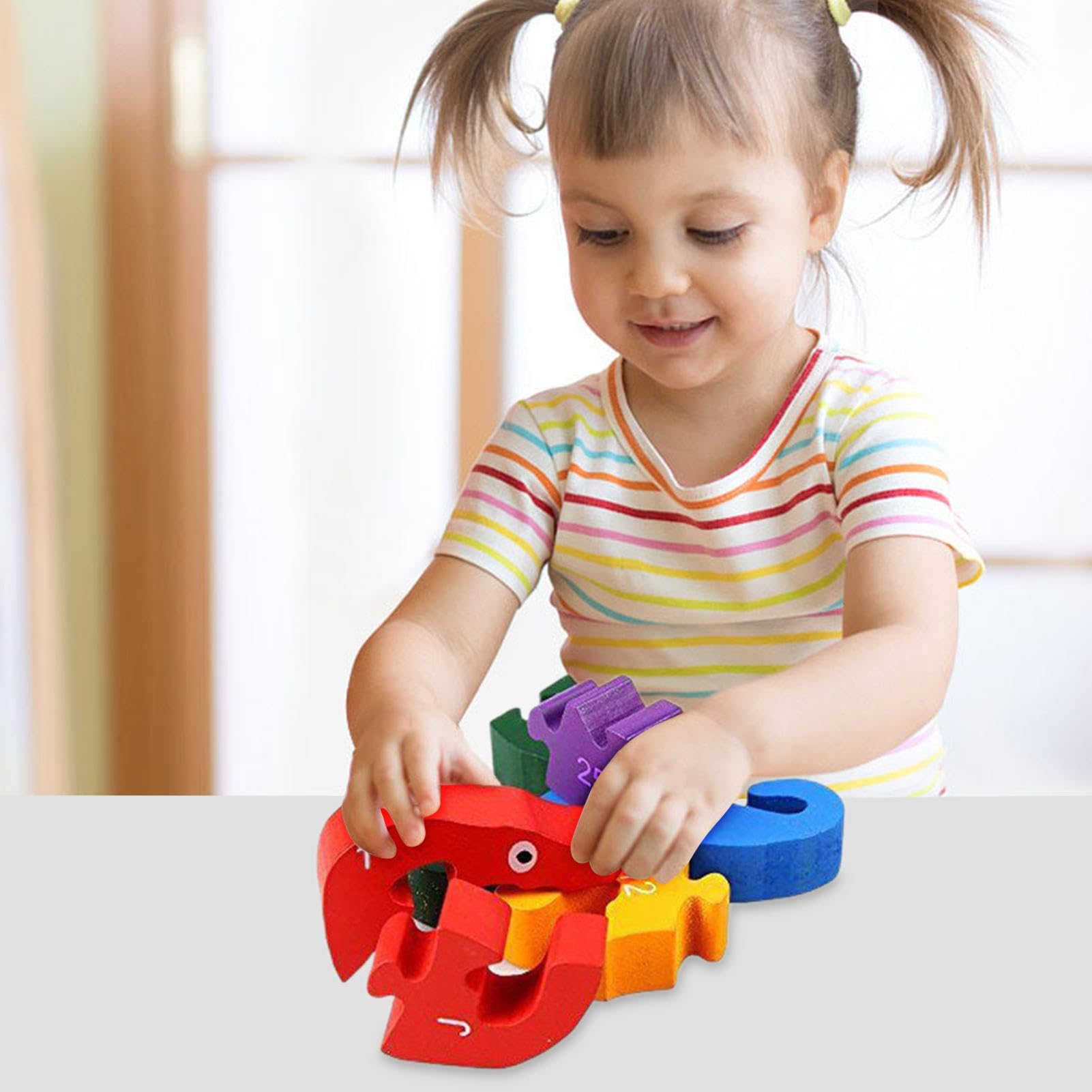 Puzzle in Legno per Piccoli, Cognizione English Lettera Animale Jigsaw | Puzzle Giocattoli - Giocattoli educativi di Costruzione assemblati per