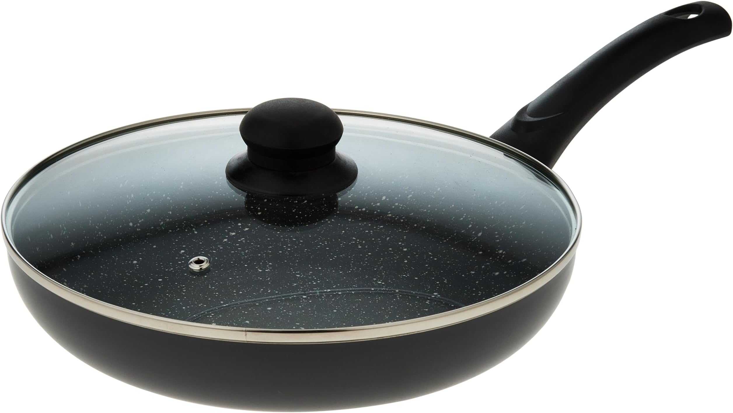 Delcasa 26Cm Non Stick Aluminium Frypan With Glass Lid, Grey, Dc1579
