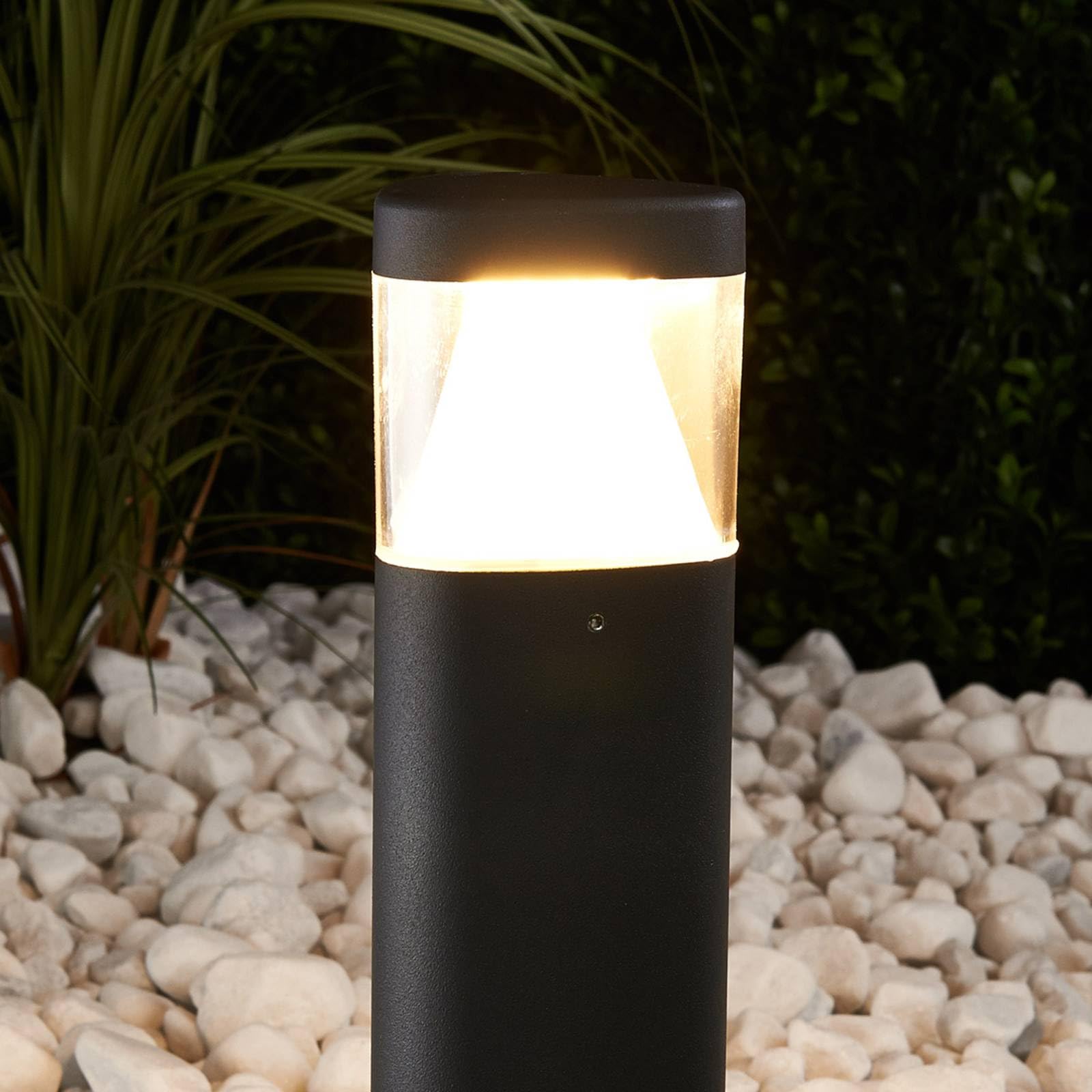 Lucande LED Borne Eclairage Exterieur Milou (Moderne) en Noir Aluminium (1 lampe,à), Lumineuse Luminaire Lampe Jardin Led