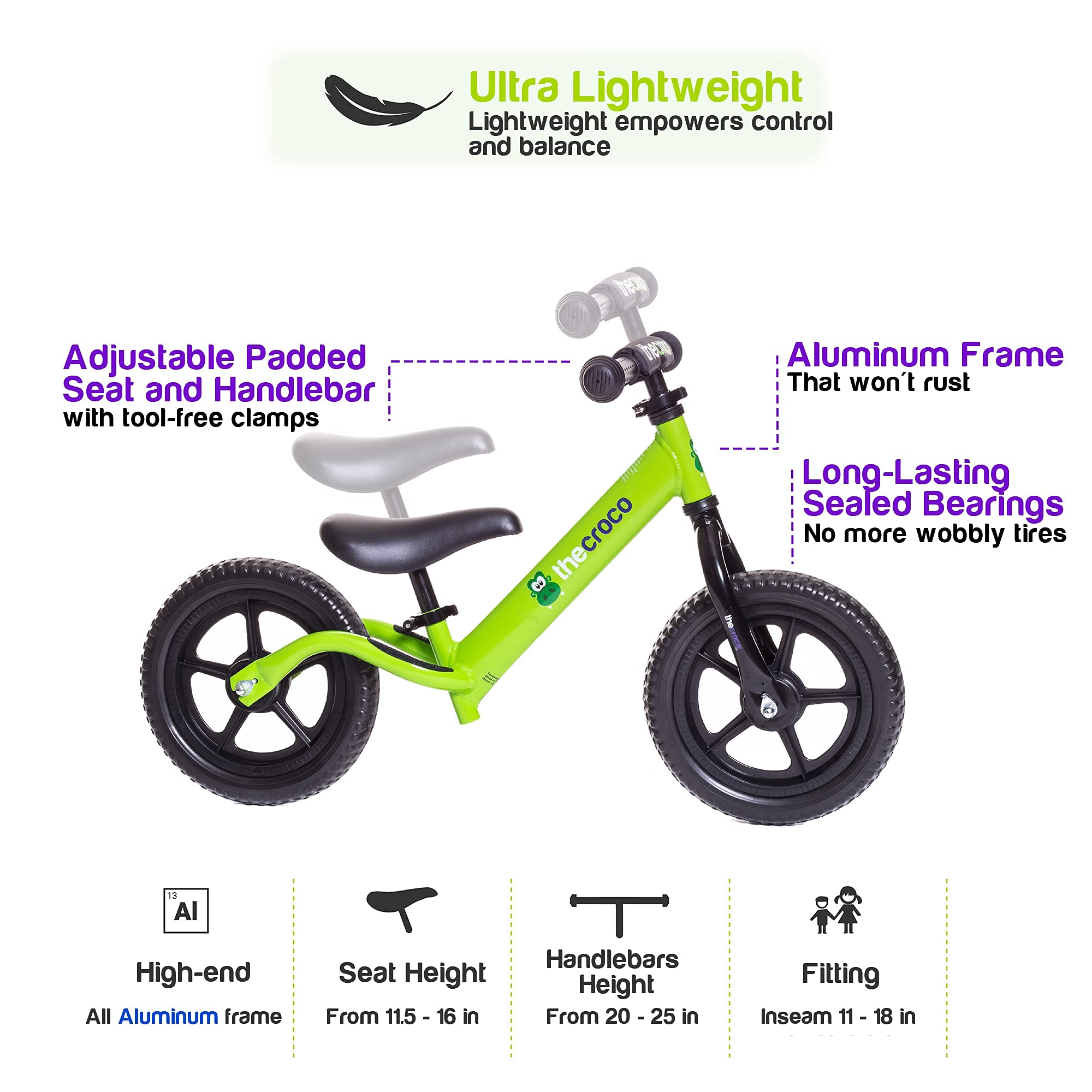 Buy The Original Croco Ultra Lightweight and Sturdy Balance Bike. 2