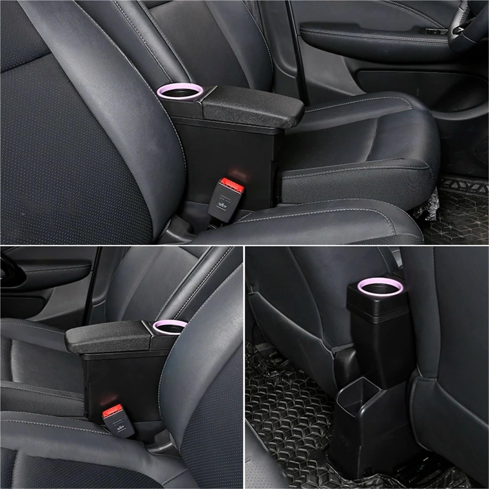 Bandeja de Silicona para Consola Reposabrazos central compatible con Leapmotor, compartimento de almacenamiento central con portavasos y guantera.(C)
