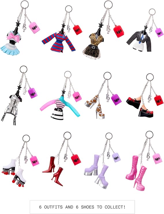 Bratz All Dolled Up Fashion & Shoe Pack Blind Box with Lippie Holder Bag Charm, Shoes and Outfits to Collect