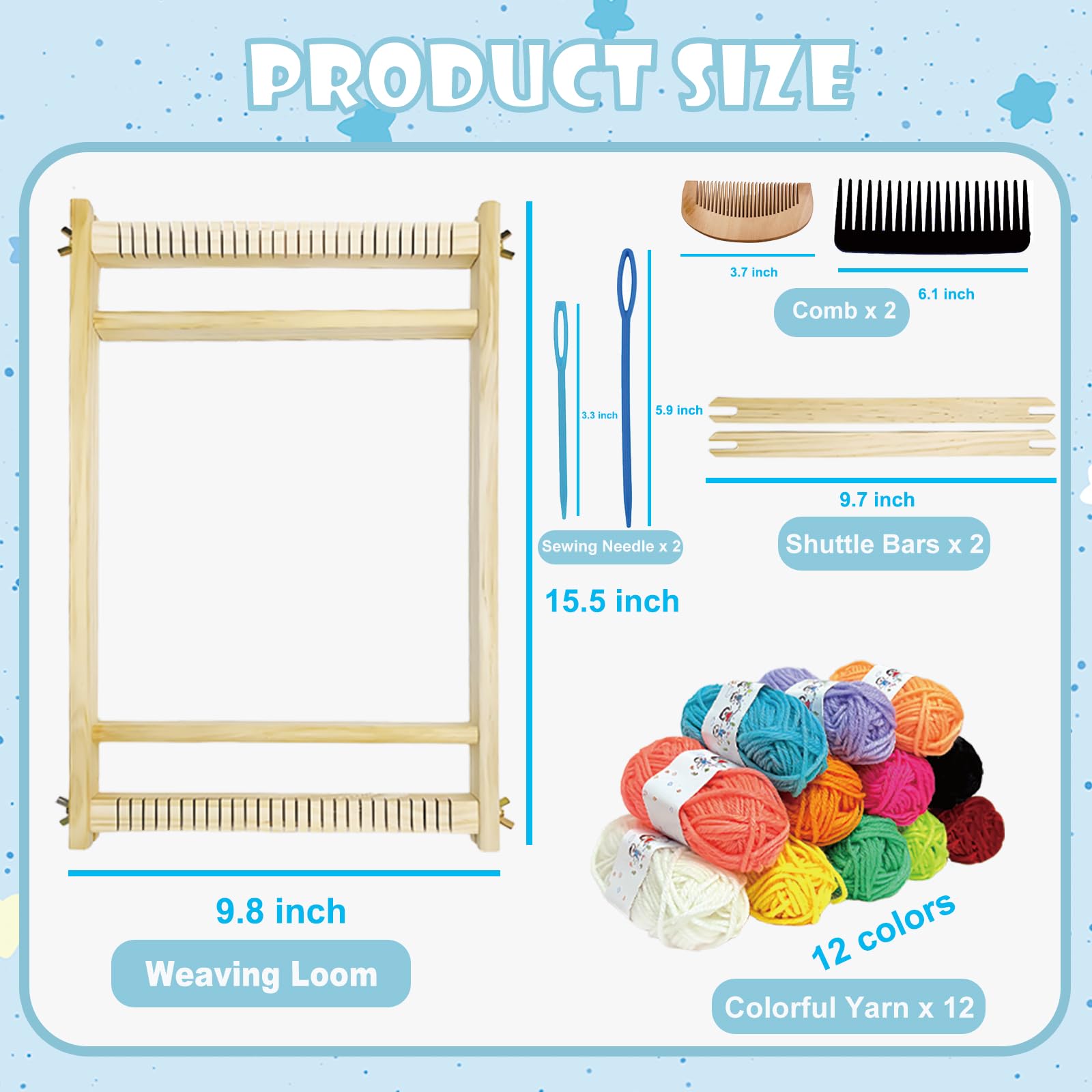 Wooden Weaving Loom Kit - Kids & Adults -2