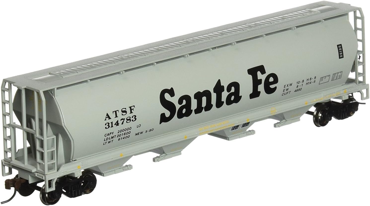 Bachmann Trains - Canadian 4 Bay Cylindrical Grain Hopper - Santa Fe - HO Scale