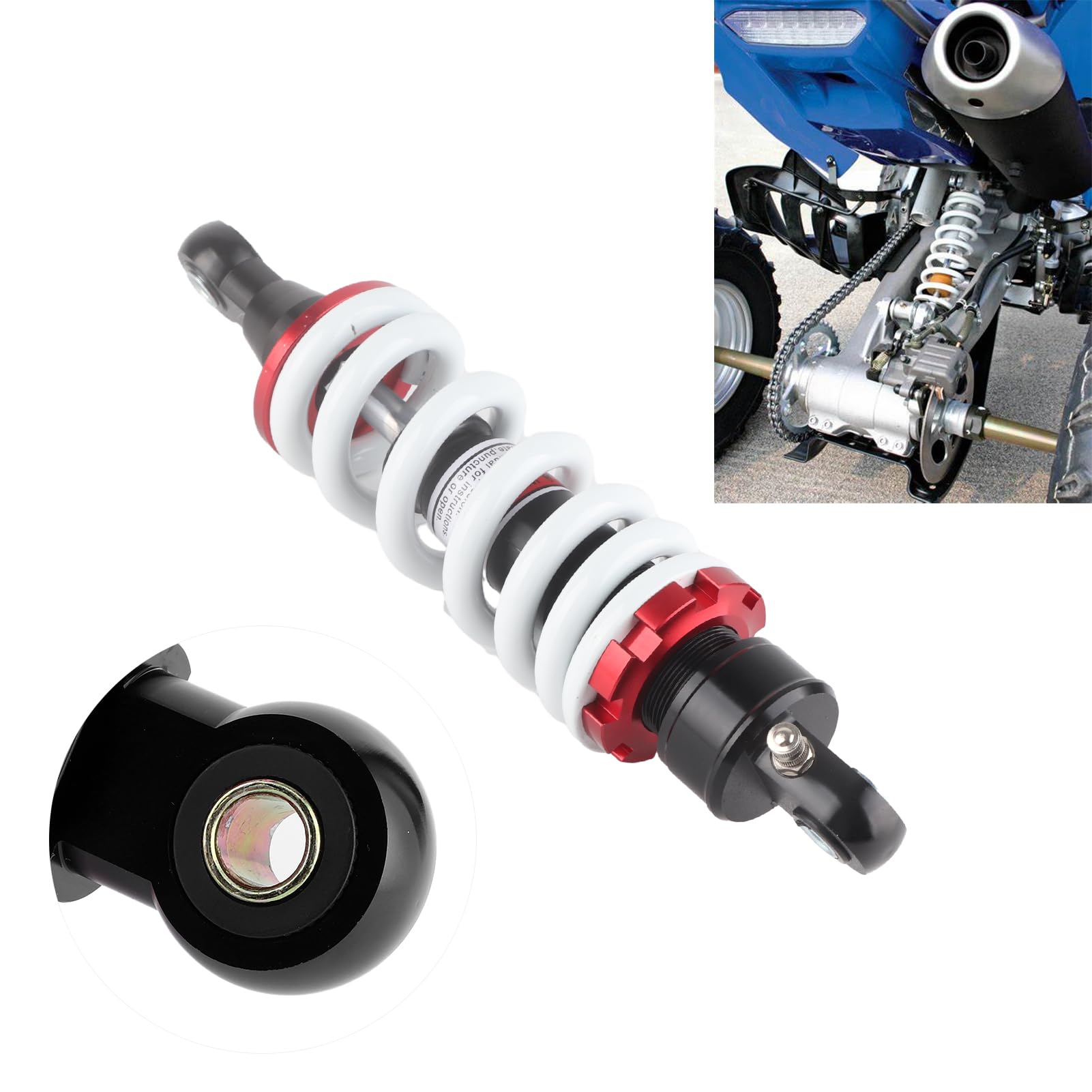 Amortiguador Trasero de Motocicleta, 280mm 660lbs 12mm Agujero, Puntales de Suspensión Trasera de Motocicleta Para 70cc 90cc 110cc 125cc 140cc 200cc Dirt Pit Bike, ATV