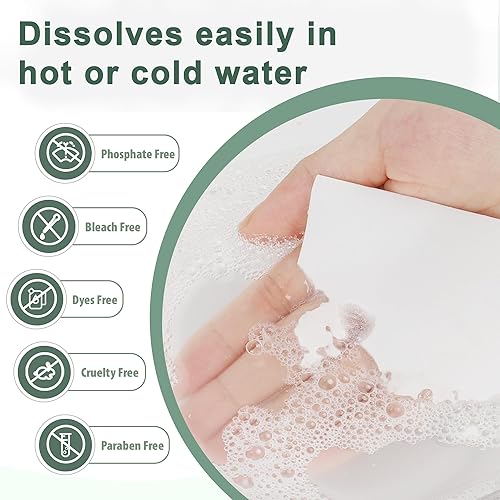 Miniatura 4 de Hojas de detergente para ropa de hasta 260 cargas para un menor costo y durar más tiempo, hojas de lavandería con aroma fresco, tiras de jabón