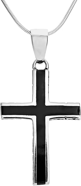 TreasureBay Amazing Sterling Silver Cross Pendant with Chain for Men