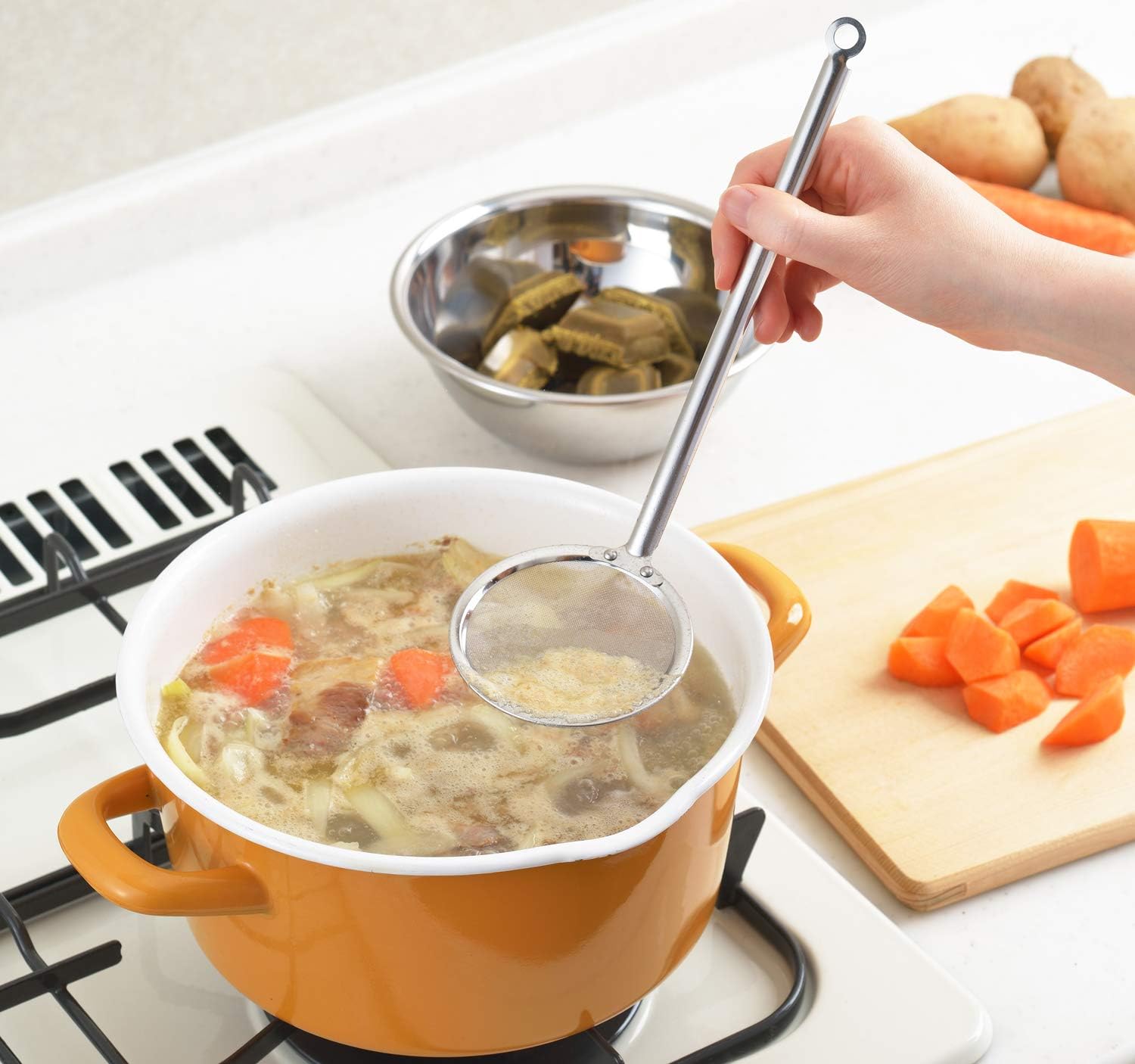 Yoshikawa YJ2780 Cooking Iroha Fine Mesh Grill, Silver, Length 9.8 x Width 3.1 inches (25 x 8 cm)