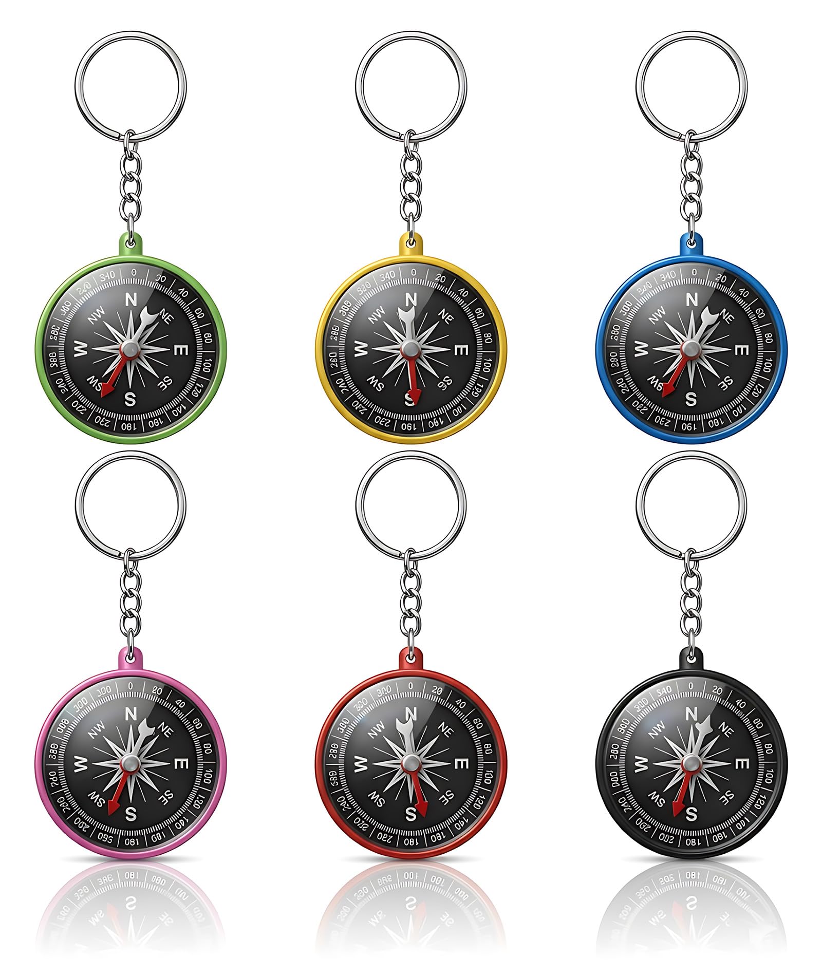 6 PCS Compass Keychain, Keychain with Compass, Outdoor Navigation Tool, Compact Design for Hiking and Camping, Portable Direction Finder for Backpack and Gear-picture-24