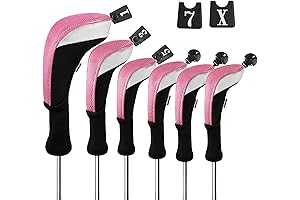Andux Set of 6 Golf Club Head Covers with Extended Neck