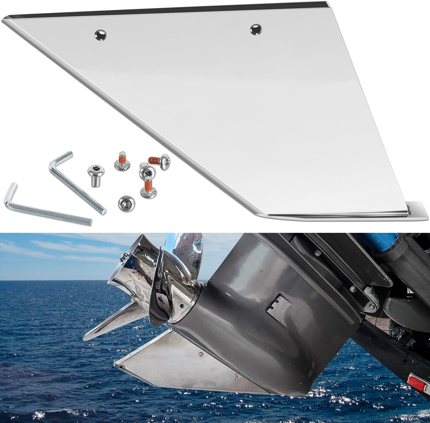 for Mercury Skeg Guard 27211 Fit 75-90-115-135-150-175-200-225-250-300HP Stainless Steel Skeg Guard Protector 2005-2019