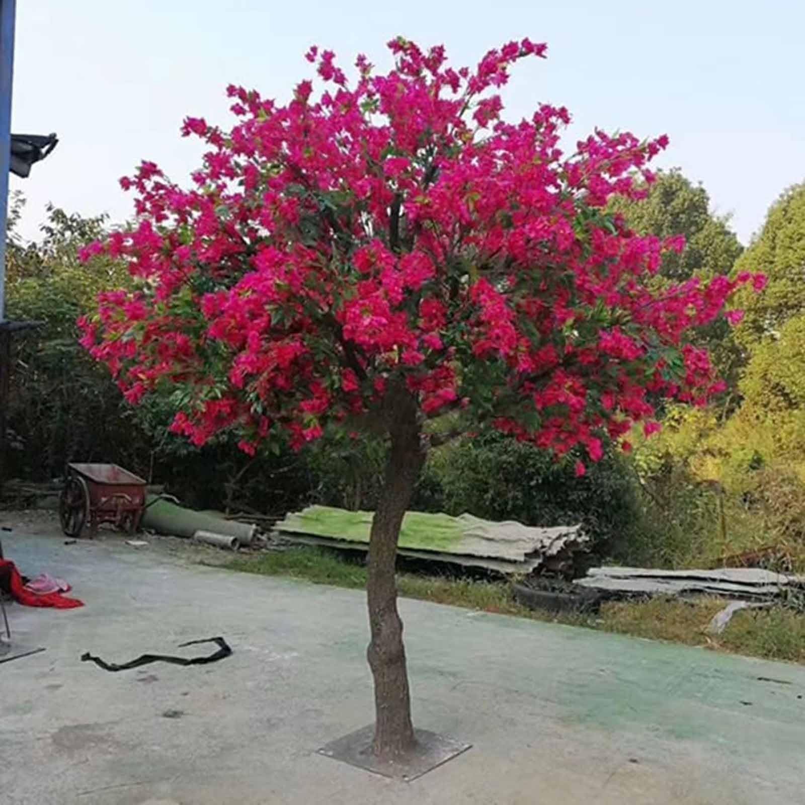 Árbol de buganvilla Artificial Grande, ciruelos Artificiales, para decoración Interior y Exterior, magnífico Paisaje de simulación(1x0.5m)