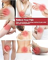 Vista 9 de TENKER Estimulador muscular EMS TENS, 24 modos, masajeador electrónico de pulso de doble canal para alivio del dolor/manejo y fuerza muscular