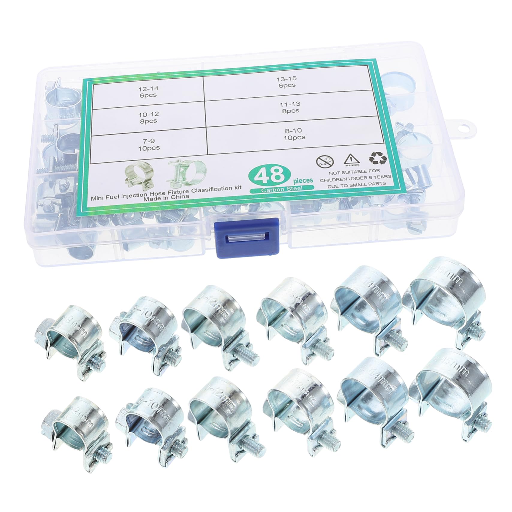 Housoutil 48pcs Mini Size Hose Clamps Easy to Install Automotive Injection Line Clamps Fine Craftsmanship