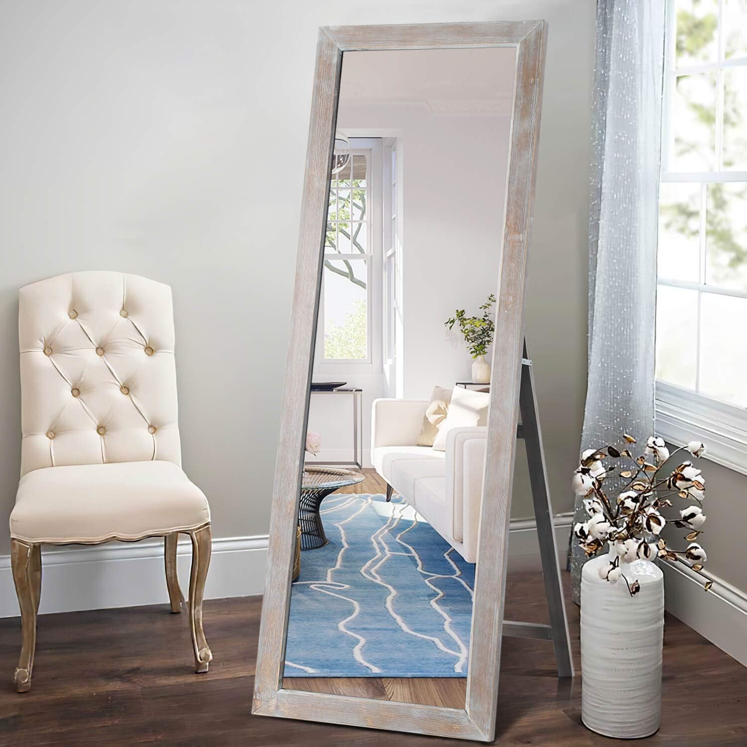 Amazon.com: Elevens Traditional Full Length Floor Mirror 65"x22" Rustic ...
