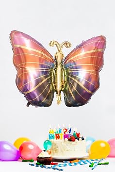 Kelebek Folyo Balon Renkli Kelebek  ekilli Balon