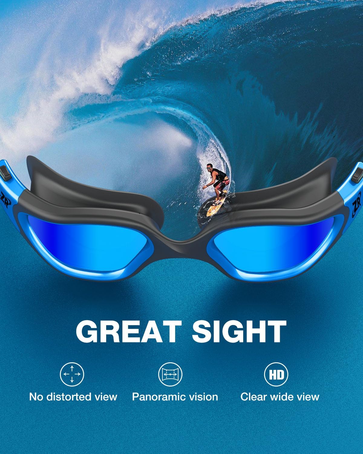 ZIONOR Swim Goggles, G1 MAX Polarized Anti-Fog Swimming Goggles for Men Women - Image 4