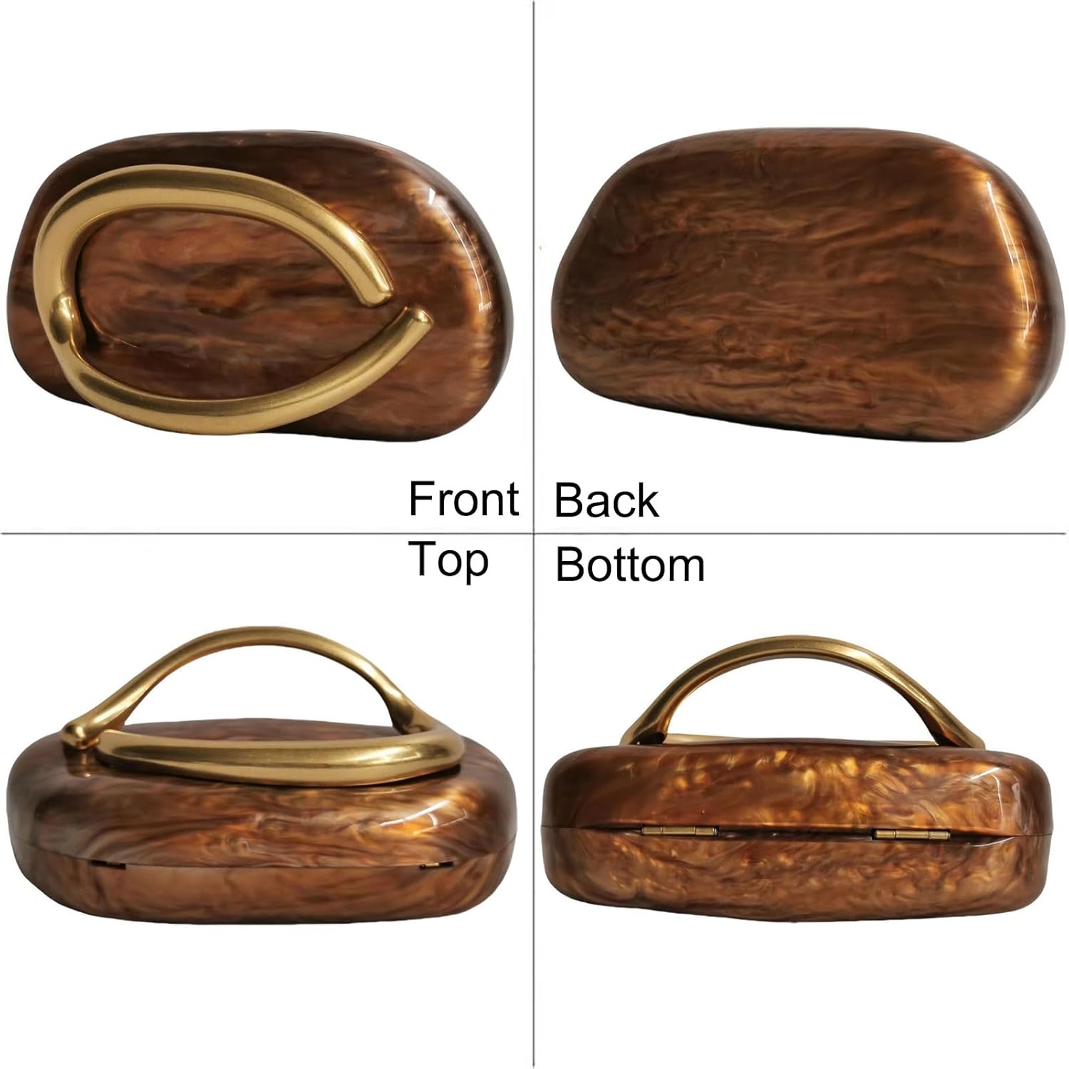 Metal Handle Handbag Detachable Chain Crossbody Shoulder Evening Bag Clutch Purse for Women Formal Wedding Party Prom - Image 5