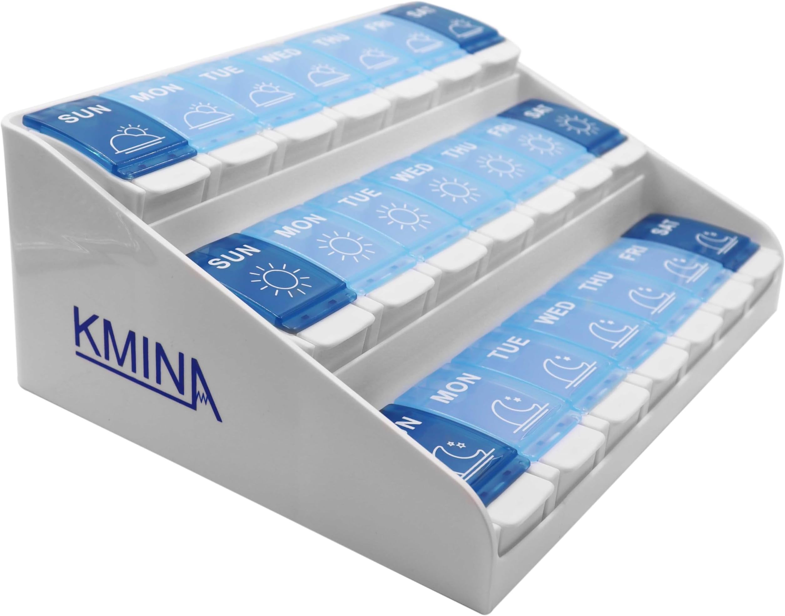 KMINA Extra Large Pill Organizer 3 Times a Day, 7 Day Weekly Pill Case