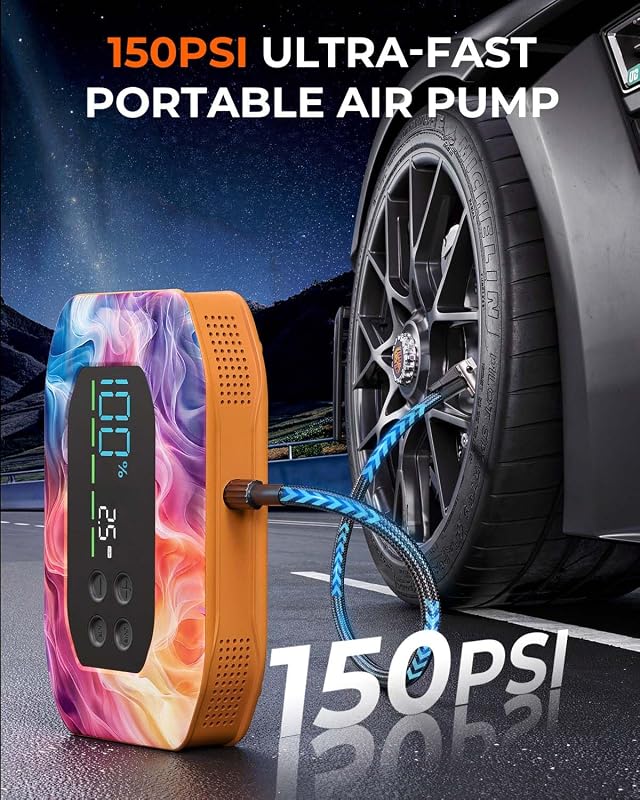 ROGATION 2000A Jump Starter – Integrated high pressure tire pump