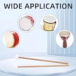 2Pcs Snare Drum Timpani Stick, 15 Inch Length Wool Felt Head Drum Stick with Wooden Handle, White Multi-Purpose Bass Drum Mallet for Musical Instrument Accessories
