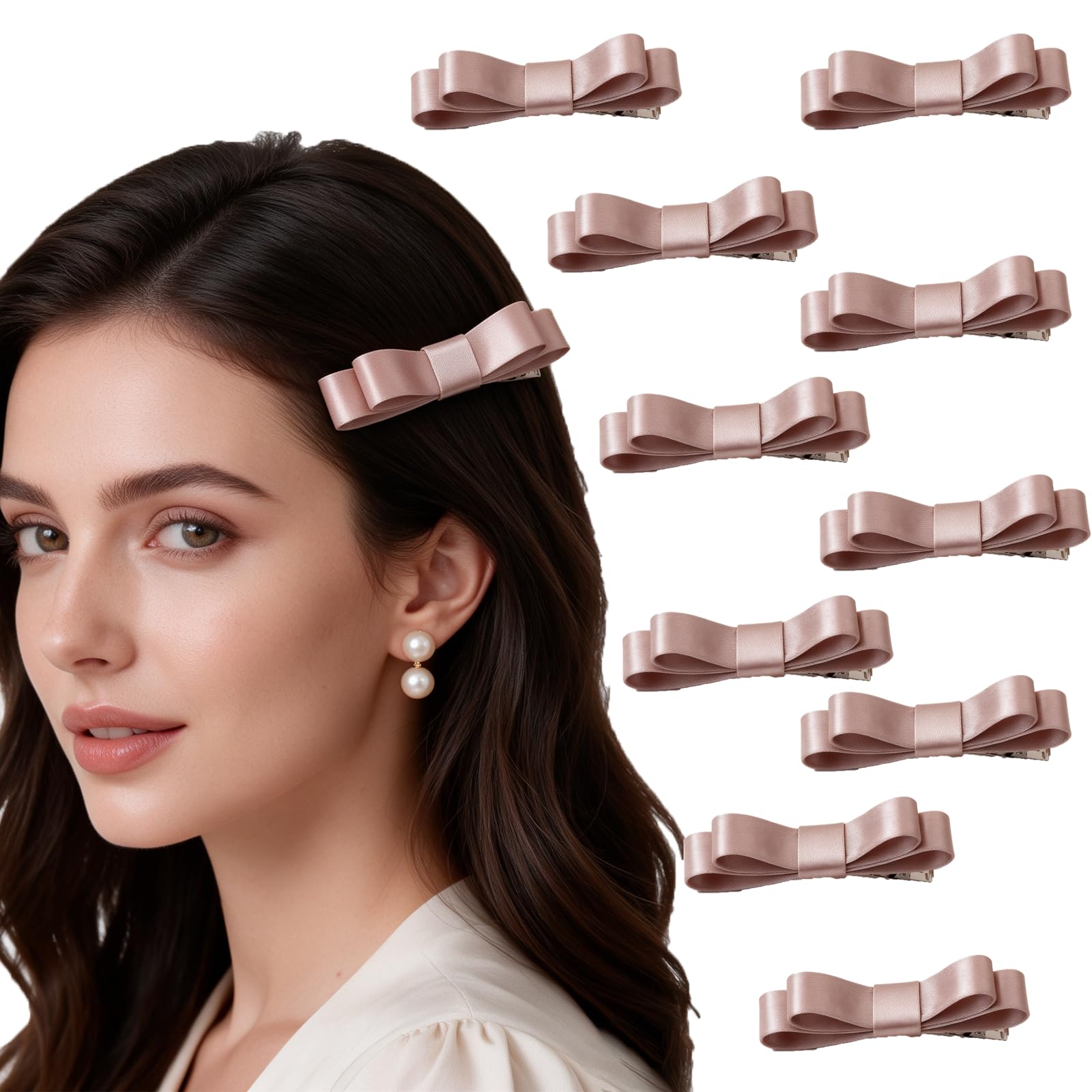10 mini fermagli per capelli con fiocco