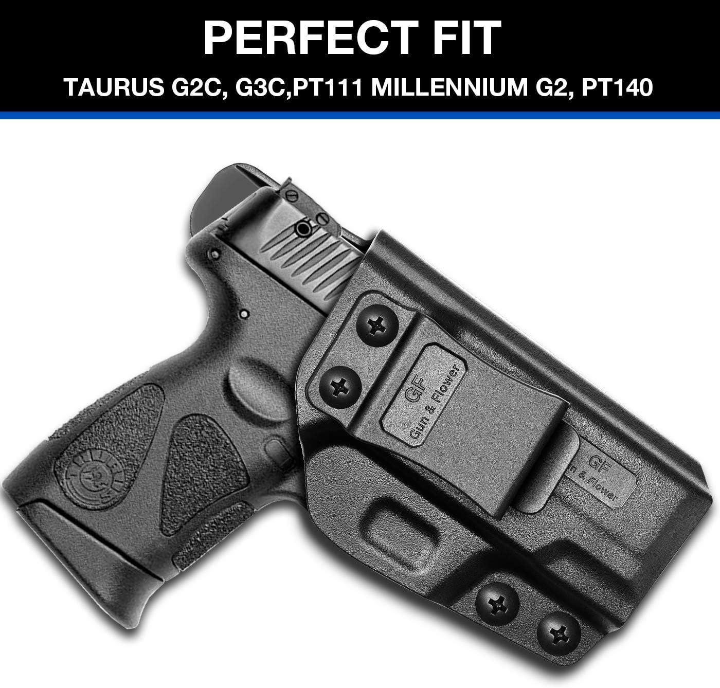 Taurus G2C Holster, Taurus G3C Holster Polymer IWB for Concealed Carry G2C Taurus Holster | Adj. Cant & Retention | Inside Waistband | Taurus G2C Accessories |Compatible with Taurus PT111,Taurus PT140
