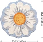 Ankah Plants Collection Bath Mat, Unique Natural Plant and Flower Shapes Design Bathroom Rug, Ultra Soft Microfibre, Medium-Pile, Durable, Non-Slip, Quick Dry, Machine Wash, 25.6"x 25.6", Marguerite