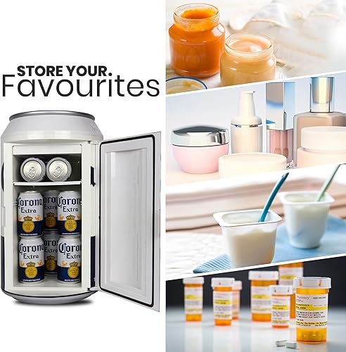 Miniatura 7 de Corona - Mini refrigerador personal termoeléctrico portátil de 12 latas capacidad de 10 litros106 cuartos de galón 12 V CC110 V CA para cerveza