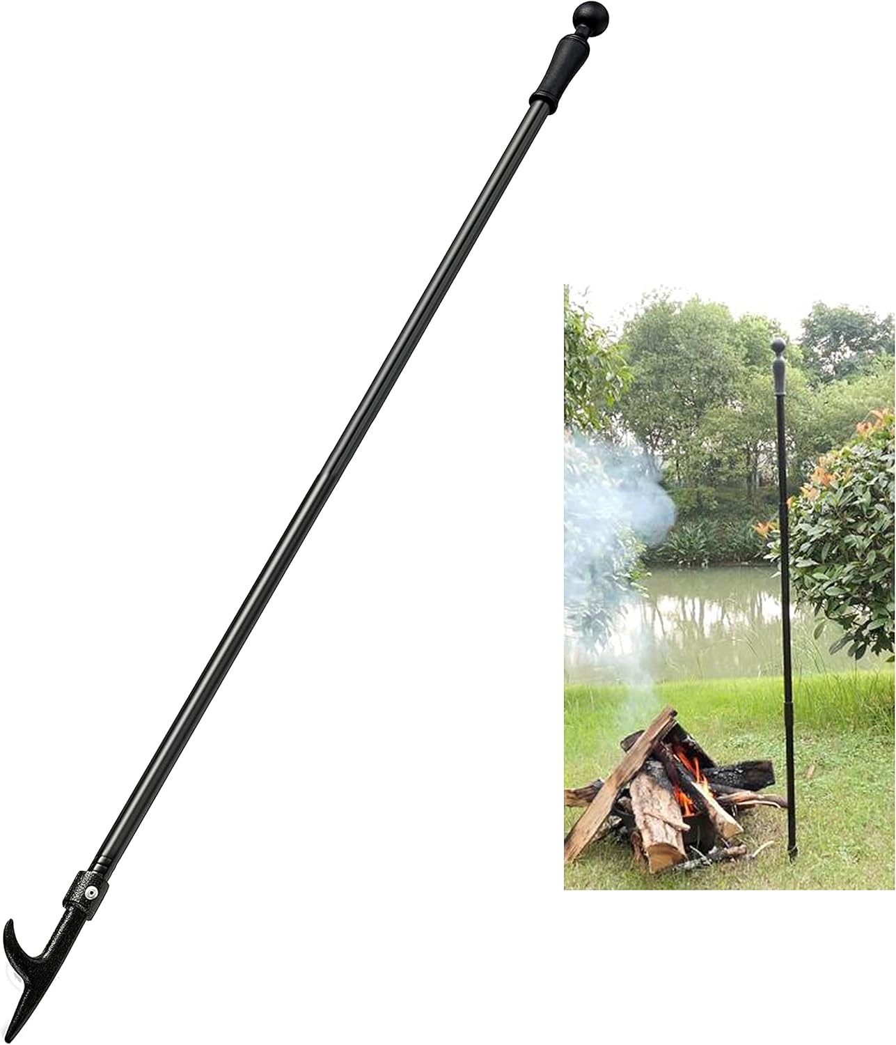 Fire Pit Poker for Fireplace, 31 Inches Extra Long Sturdy