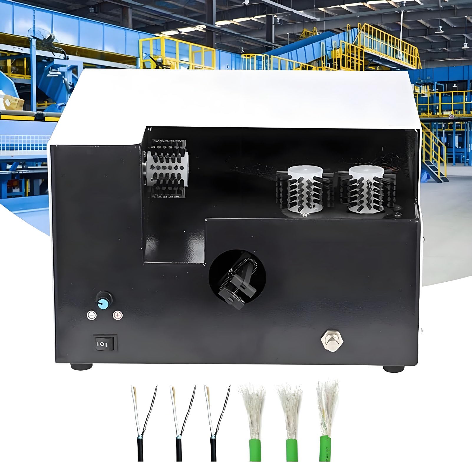 Máquina automática de torsión de alambre, separador de alambre ajustable, herramienta de cepillo de escudo de cable para torcer, pelar y pelar, diseño fiable de tres cepillos