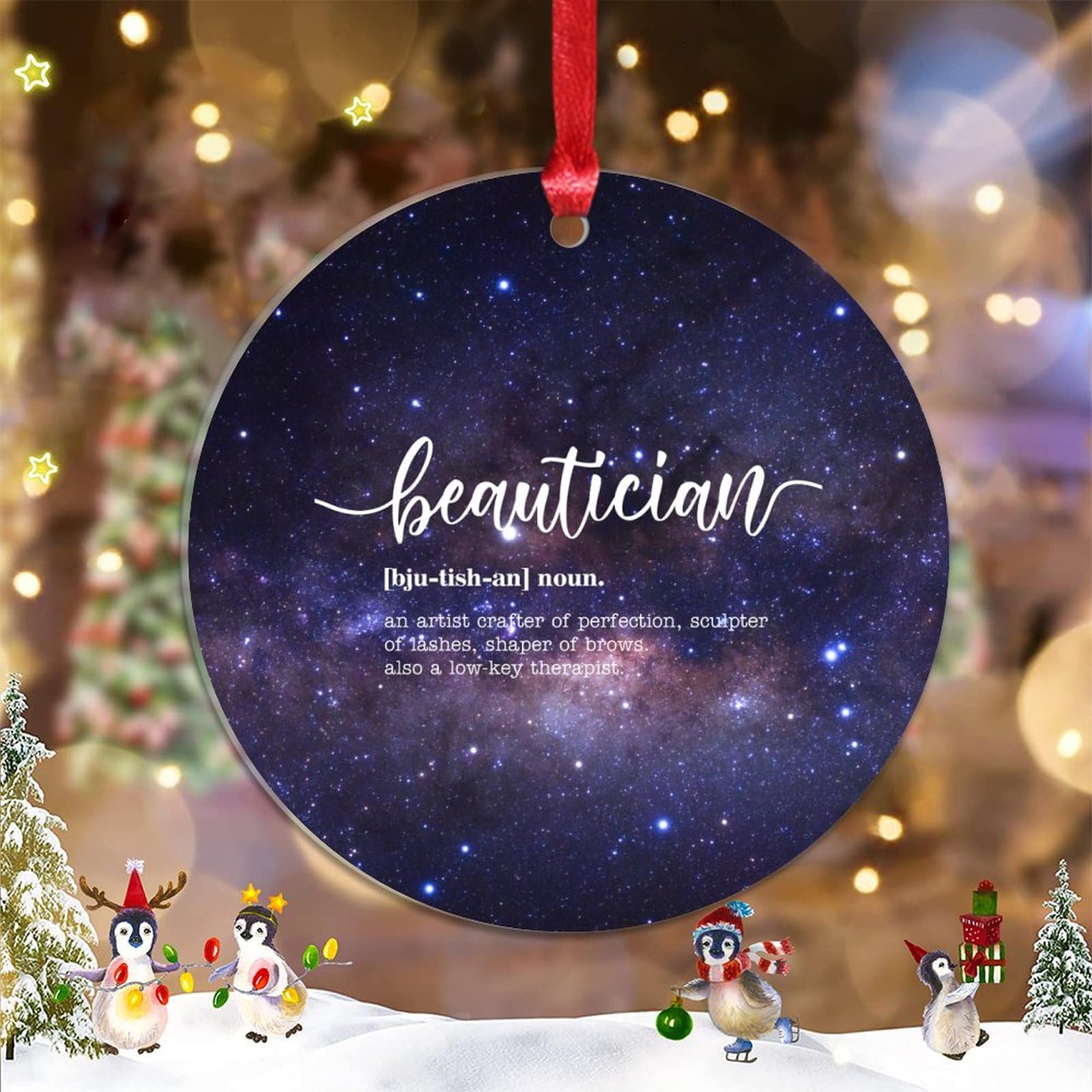 Guangpat Beautician Definition Christmas Ornaments 2023 Beautician Sublimation Christmas Decorations For Tree Clear Acrylic Ornaments Unique Hanging Ornaments Present Xmas Souvenir Gifts