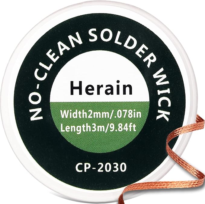Herain NoClean Solder Wick, Desoldering Braided Wicks, Desoldering Wicks Removal Tool Solder