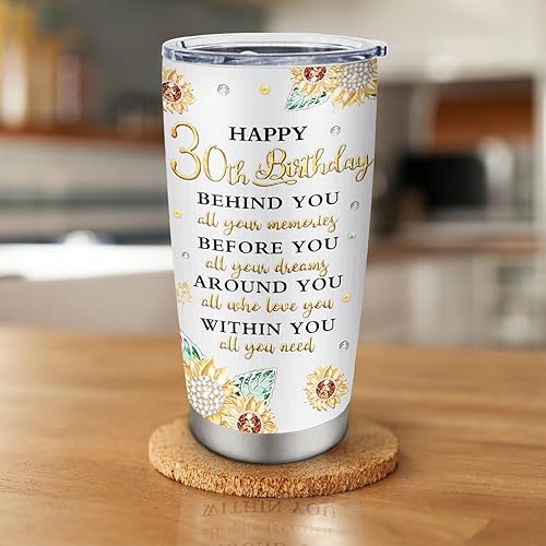 Miniatura 7 de Regalos de 30 cumpleaños para ella Mujeres Vaso de 20oz, Regalos para Mujeres de 30 añosAbuelaMamá Taza, Decoraciones de Feliz 30 cumpleaños