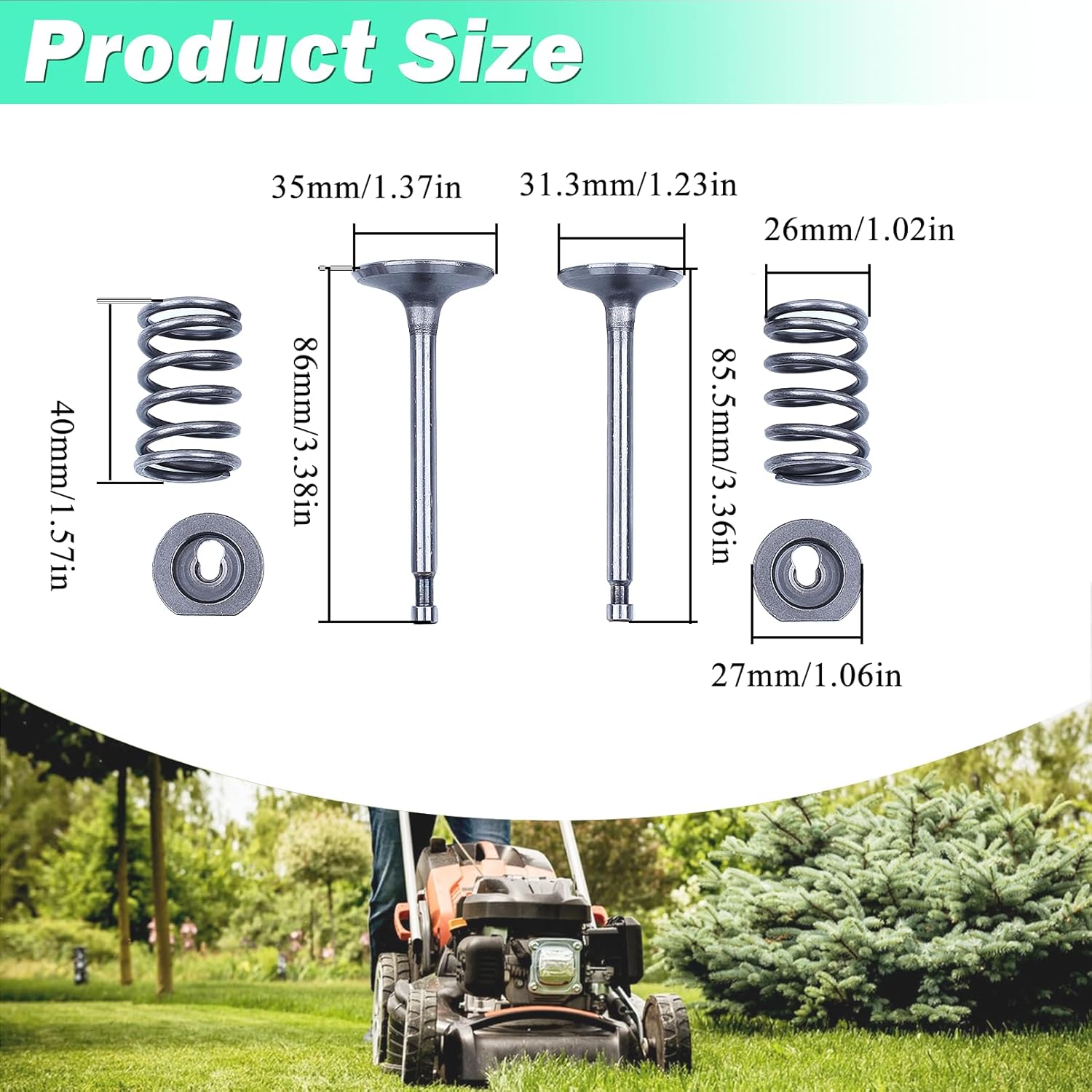 Adefol Cylinder Head Spring Valve Plate Kit for Honda GX390 13HP GX340 11HP Gasoline Engine with Valve Cover Gasket Cylinder Head Gasket Push Rod Guide Plate Inlet Exhaust Valve Spring Valve Rocker