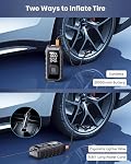 Tire Inflator Portable Air Compressor, 2X Faster Inflation Cordless Air Compressor, 20000mAh & 180PSI & Dual Cylinder, Electric Air Pump for Heavy-Duty Vehicles, Car, Motorcycle, Bike, Ball