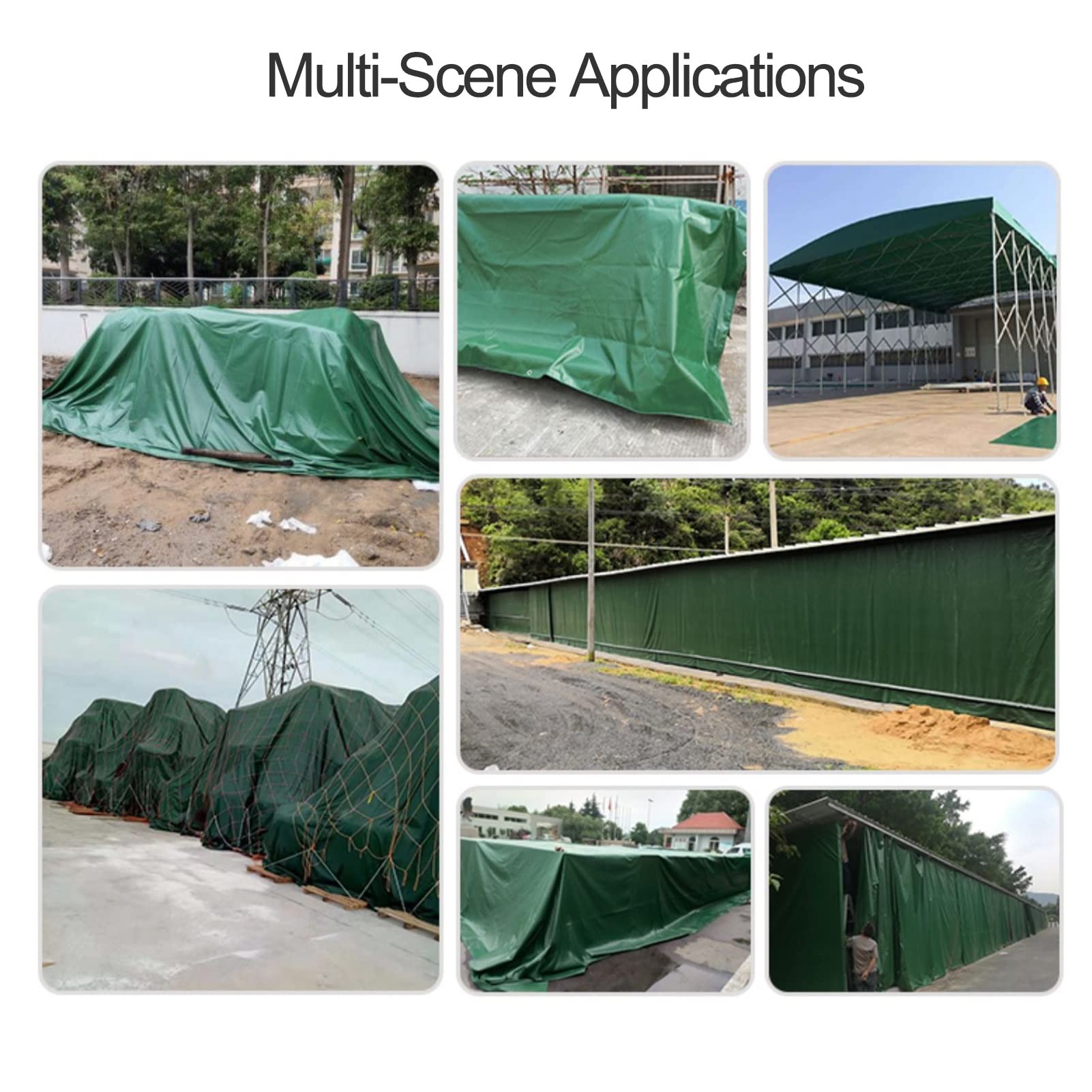 Lona impermeable resistente para perreras, gallineros, estanques de peces, heno y muebles de exterior, lona multiusos de 450 g/m², personalizable para techo, remolque y sábana de suelo