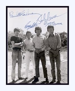 1964 Beatles Double Matted 8x10 Photo Print John Lennon Ringo Paul Mccartney George Harrison Reprint Signatures Autograph - Wall Art Print for Living Room